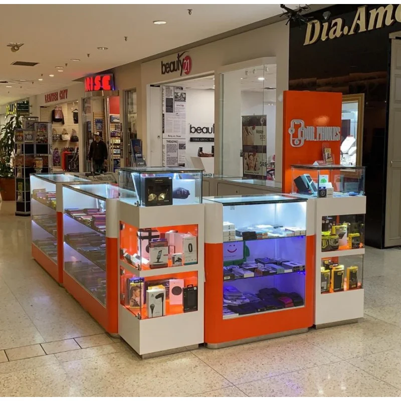 (Kunden spezifisch) modische Mall Kiosk Telefon Handy Reparatur station Telefon Zubehör Kiosk Stand Einkaufs zentrum