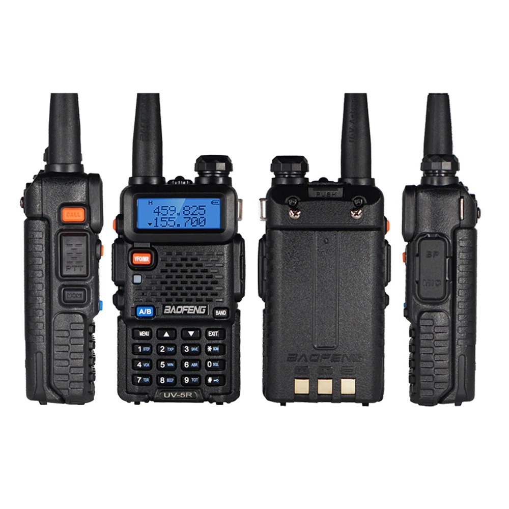 Baofeng-Walkie Talkie portátil UV-5r Original, rádio bidirecional, transceptor FM com fone de ouvido, VHF, UHF, 136-174MHz, 400-520MHz