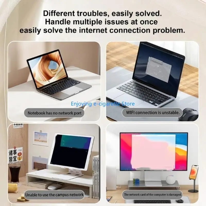 Ethernet Access Cable with Textile Sleeve for Remote Work Setups Y4QF