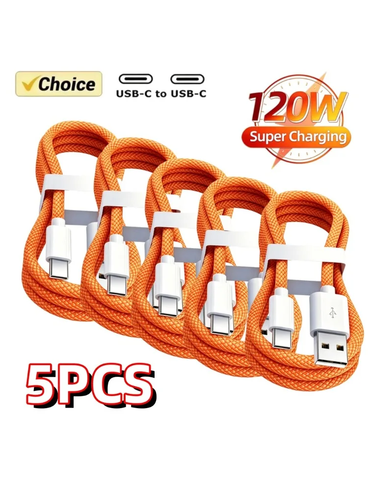 5 sztuk kabli USB-A do USB-C, 240 W, szybkie ładowanie, kompatybilne z szybkim ładowaniem urządzeń iPhone 17, 16, 15, Samsung, Huawei, Xiaomi i innych. — 2