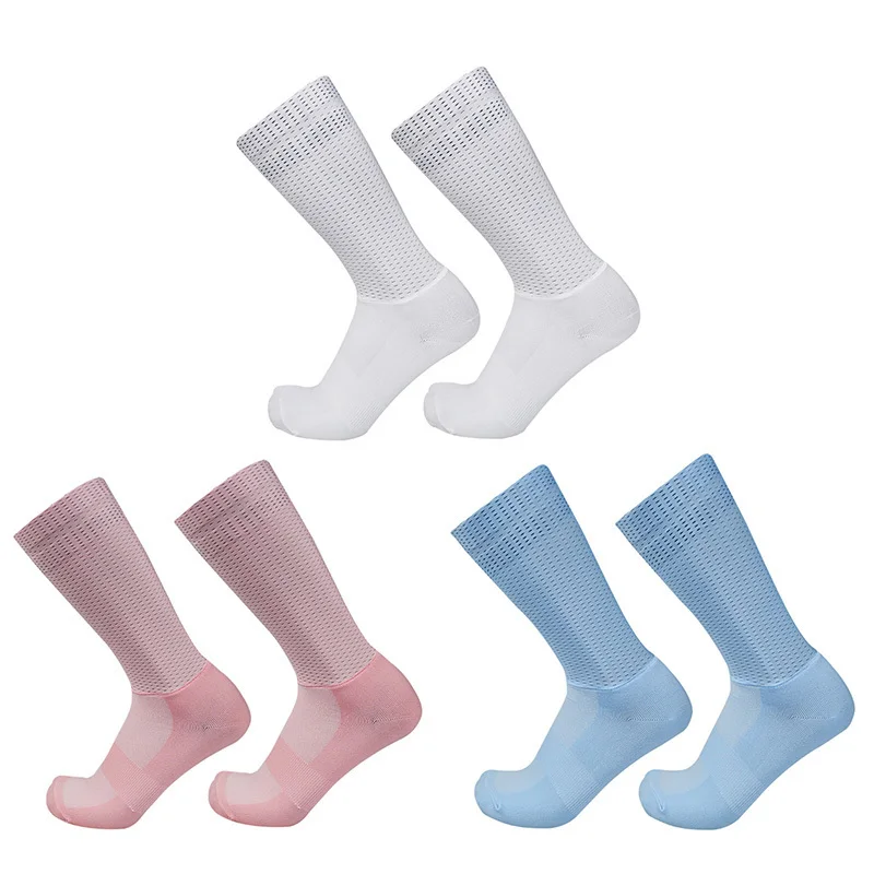 

New Bike Summer Aero Team Cycling Socks 2024 Silica Gel Non-slip Breathable Pro Racing Sports Socks Men Women Calcetines