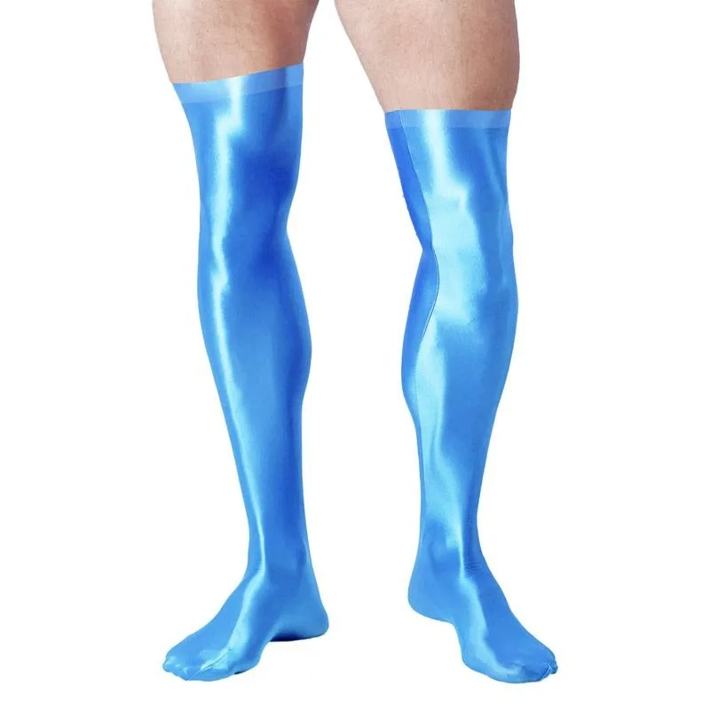 

Sexy Thigh High Stockings Women Men Sheer Shiny Pantyhose Over Knee Socks Non Slip Elastic Breathable Legwear Night Daily Wear