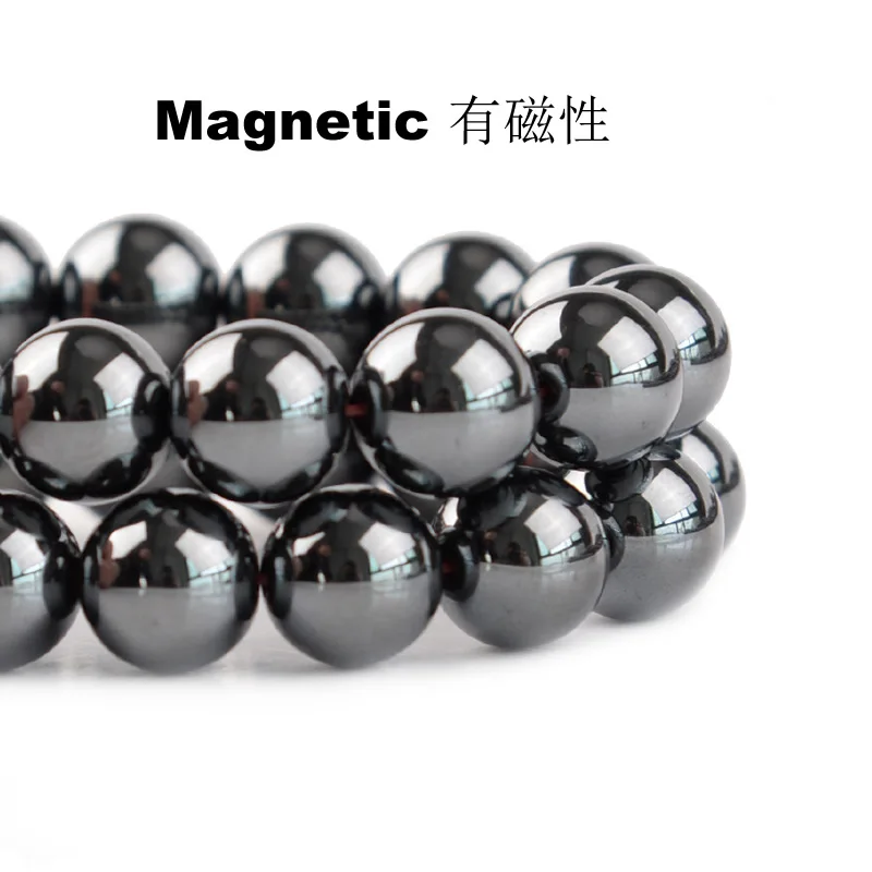 Natural Stone Hematite Round Beads Non Magnetic Gallstone Loose Beads Elegant Jewelry DIY Necklace Bracelet Jewelry 2-12mm