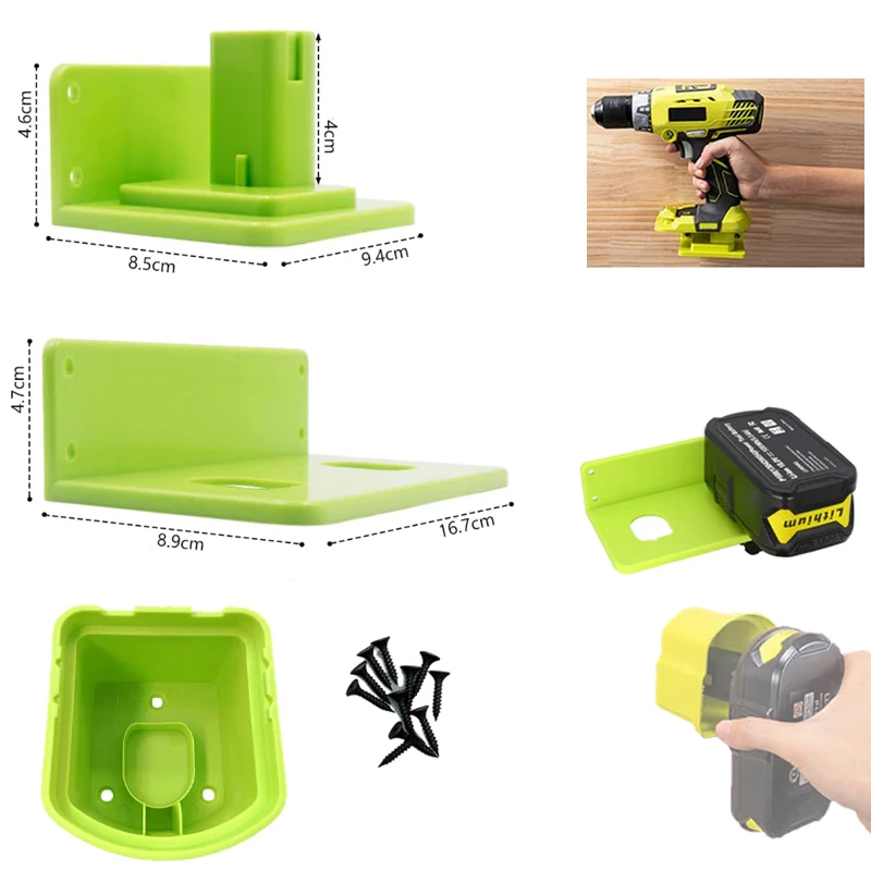 Battery and Tool Holder Wall Mount for Ryobi 18V Lithium Battery Power Tool Drill Storage Hangers Shelf for RYOBI P103 P107 P108