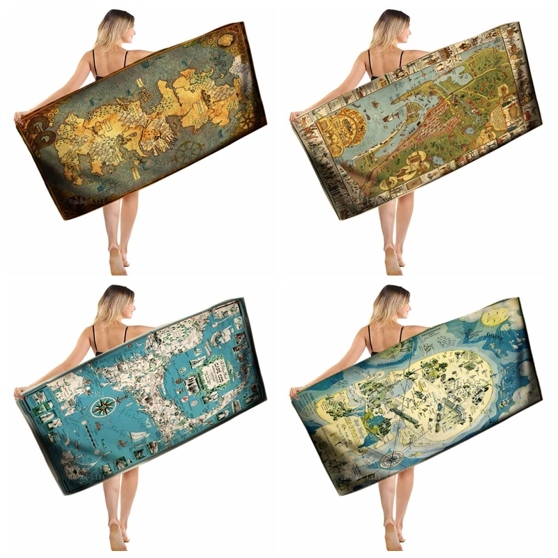 Стильное ретро-полотенце для путешествий, путешествий, путешествий в Сан-Диего, путешественников, путешествий по запаху, быстросохнущее полотенце от Ho Me Lili Fit Yoga и т. д.