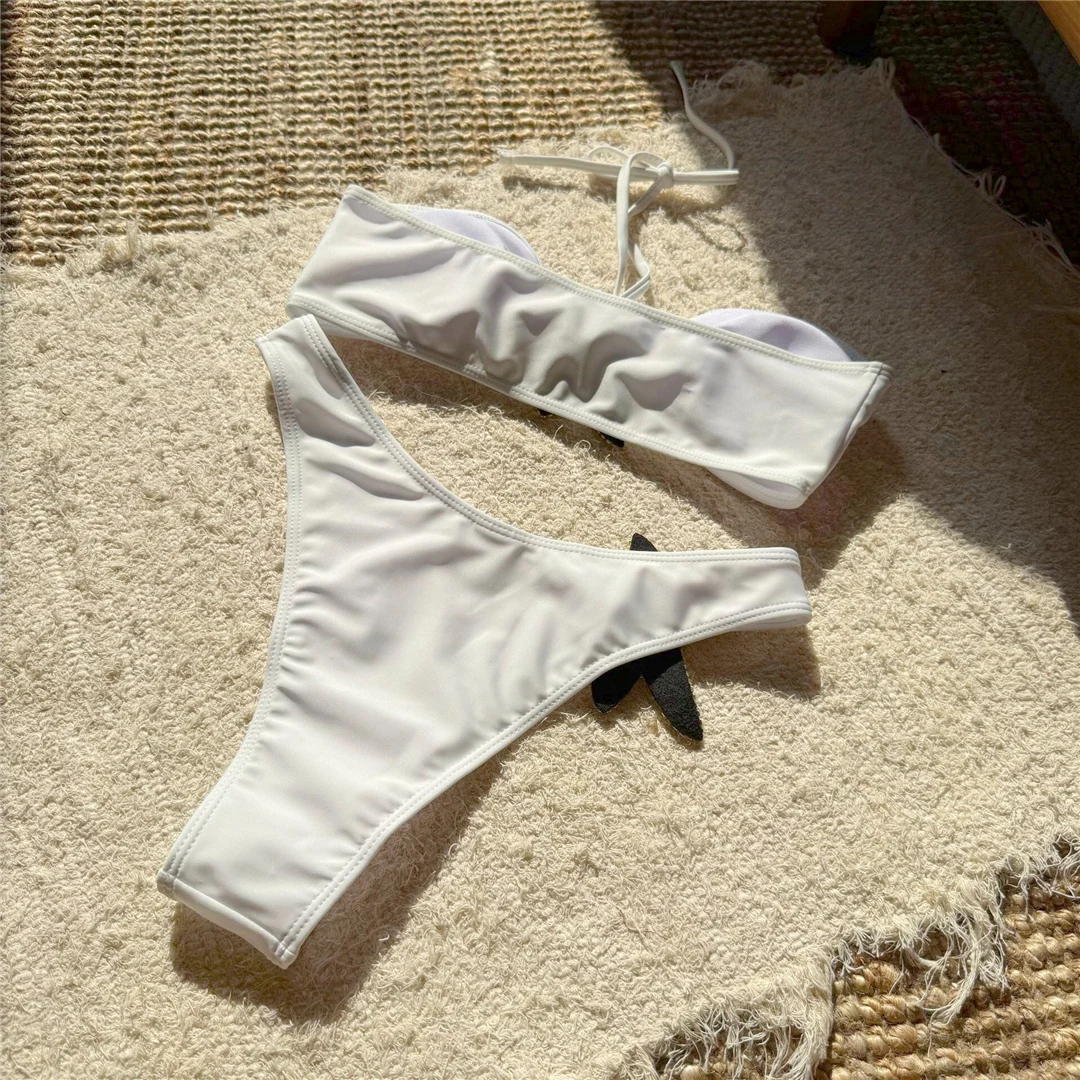 Shiny Star Halter Bikini mit mittlerer Taille, brasilianischer Schnitt, zweiteiliger Badeanzug für Damen, Badebekleidung, Badeanzug, Badehose, Badeanzug V6458 – Detail 9