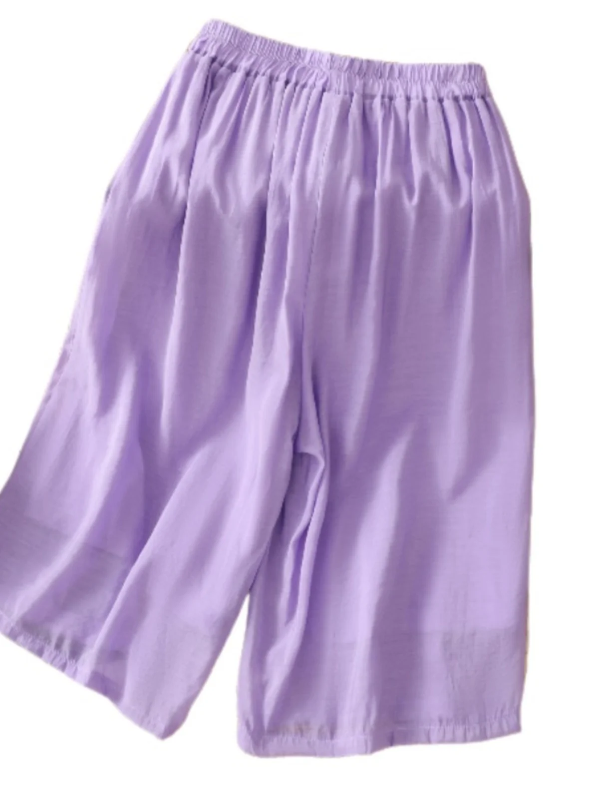 Letnie, cienkie spodnie z szerokimi nogawkami, spódnico-spodnie damskie z jedwabiu, bawełny i lnu, zwiewne, luźne, z elastyczną talią, codzienne spodnie do pracy, wysoki stan.