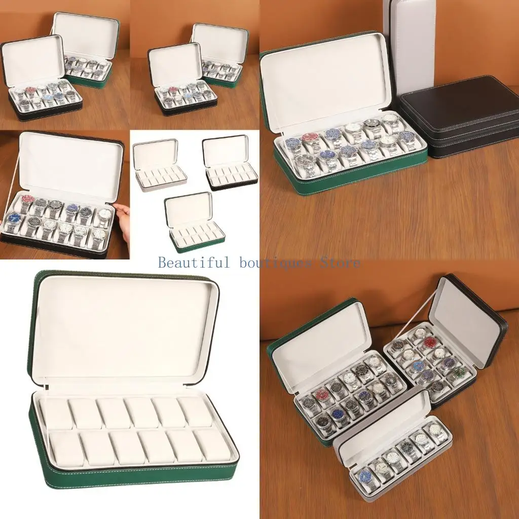 U4LF Home Jewelry Storage Box with 12 Slots and Clear Viewing Lid