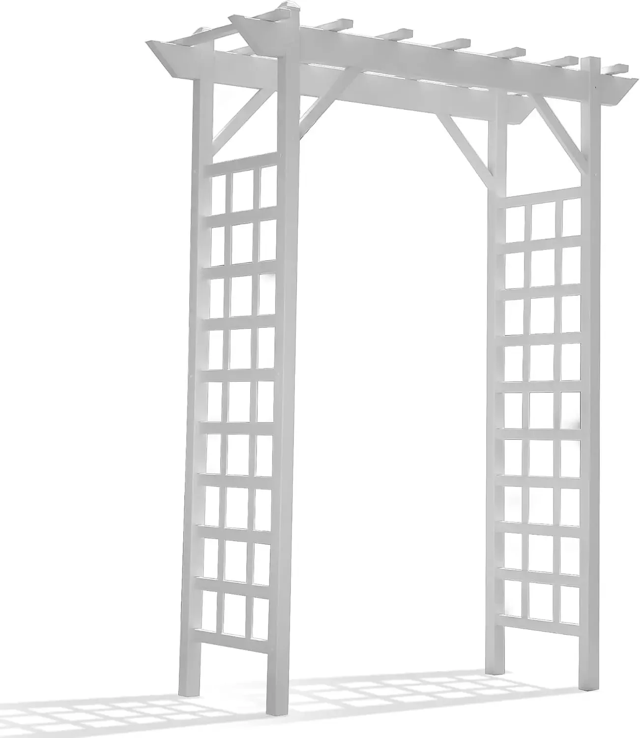

Dura-Trel Providence Arbor, Vinyl Garden Archway for Outdoors, 64" x 85", White - Backyard Decorative Arch for Pathways and Entr