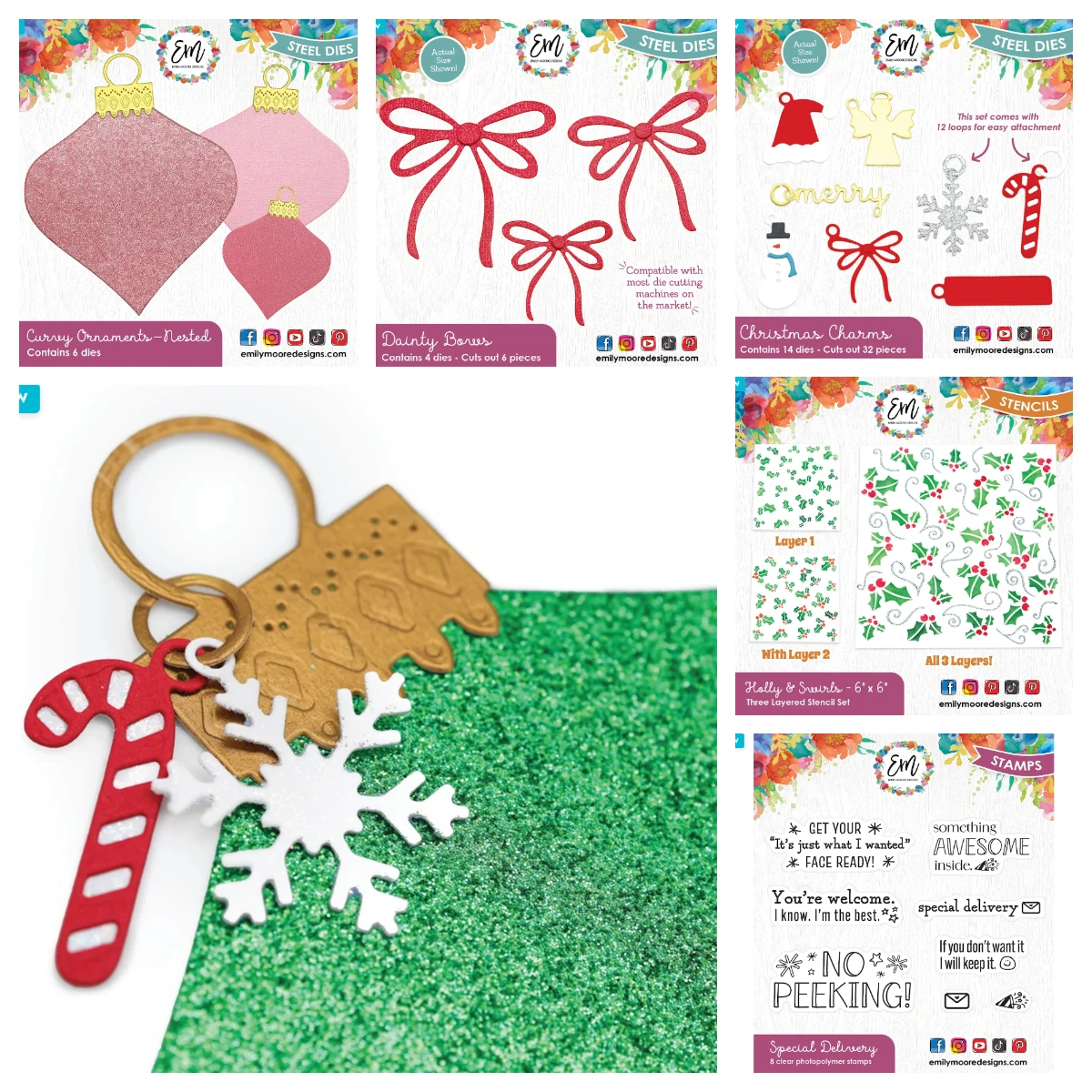 Curvy Ornament Nested Metal Cutting Dies Scrapbook Decoration Embossing Christmas Cut Die Stamps