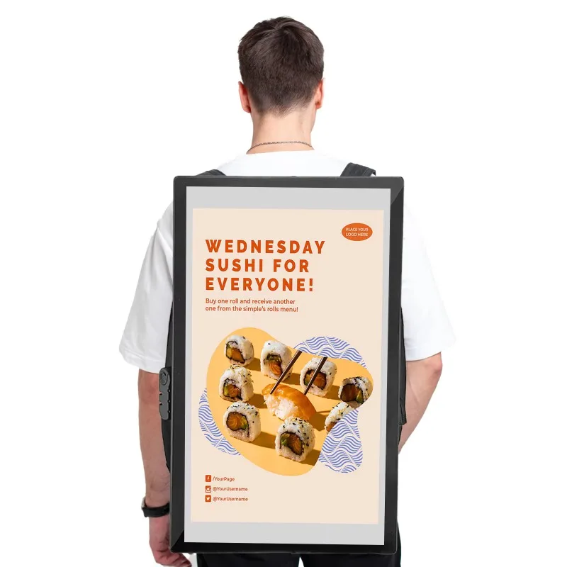 

32 inch LCD digital walking aid billboard backpack walking backpack full-color