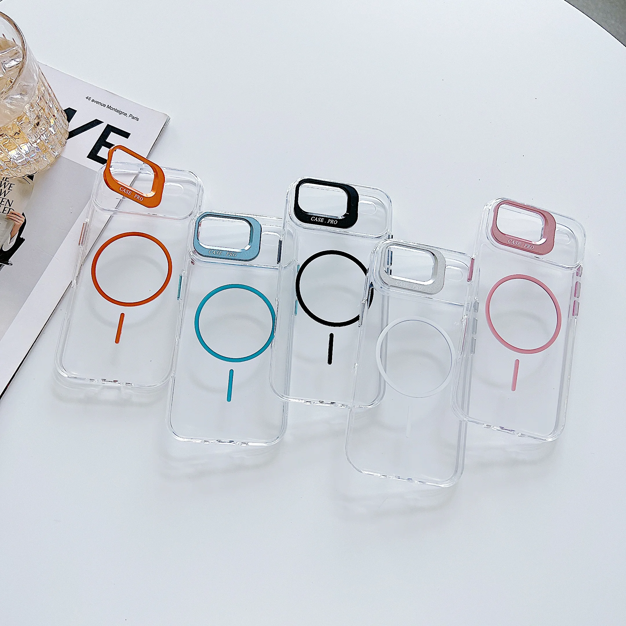 

Stash Stand Magnetic Lock Camera & Screen Protection Case for Iphone 17 Air 16 15 14 13 12 11 Plus Pro Max E Shockproof Cover