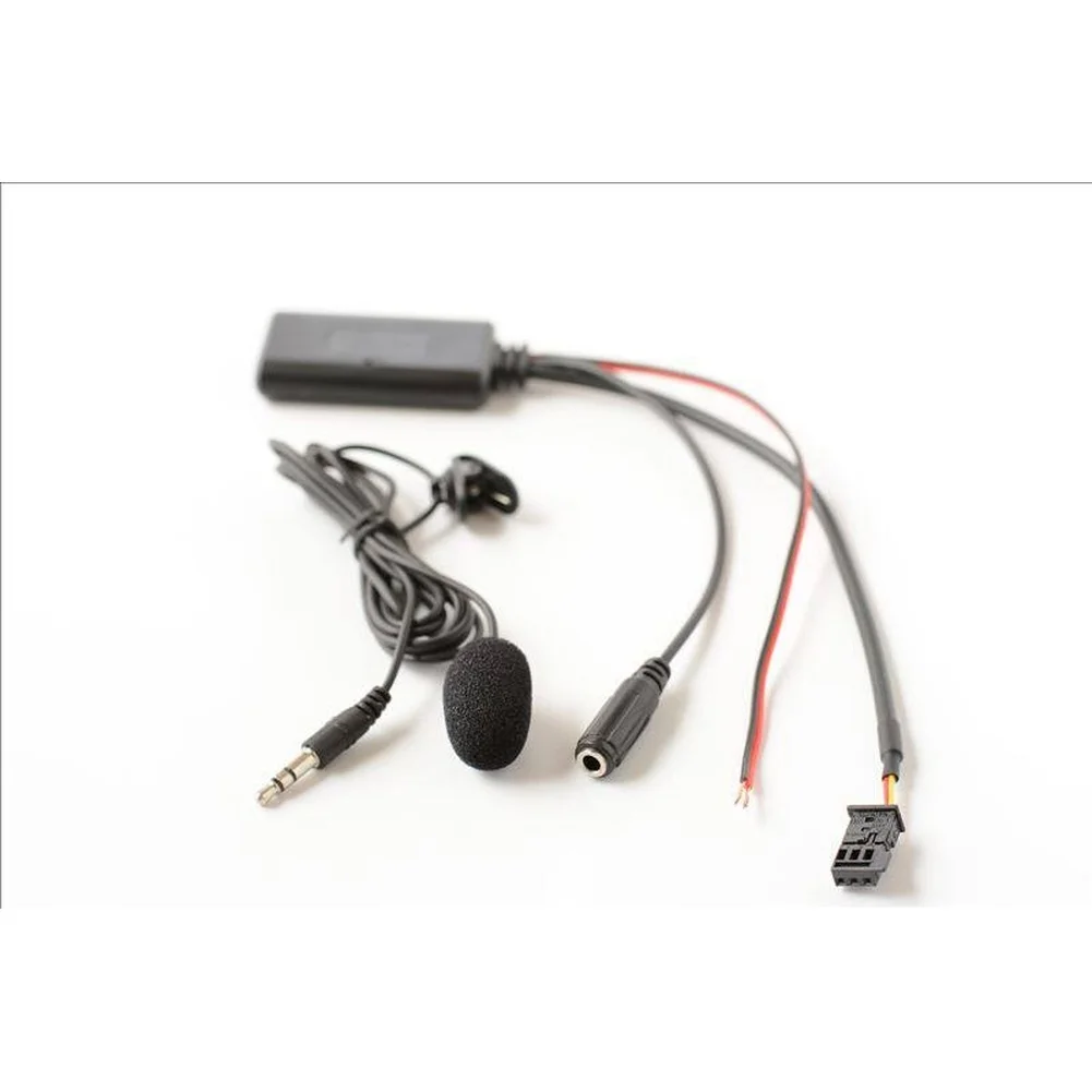 ABS Material AUX Cable with 12V Fuse Protection and Handsfree Microphone for Mercedes For Benz E for cls SLK 2004 through 2008