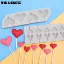 Love Chocolate Silicone Mold，Diy Handmade Lollipop Mold，Heart-shaped Fondant Mold Cake Decoration Accessories Valentine's Day