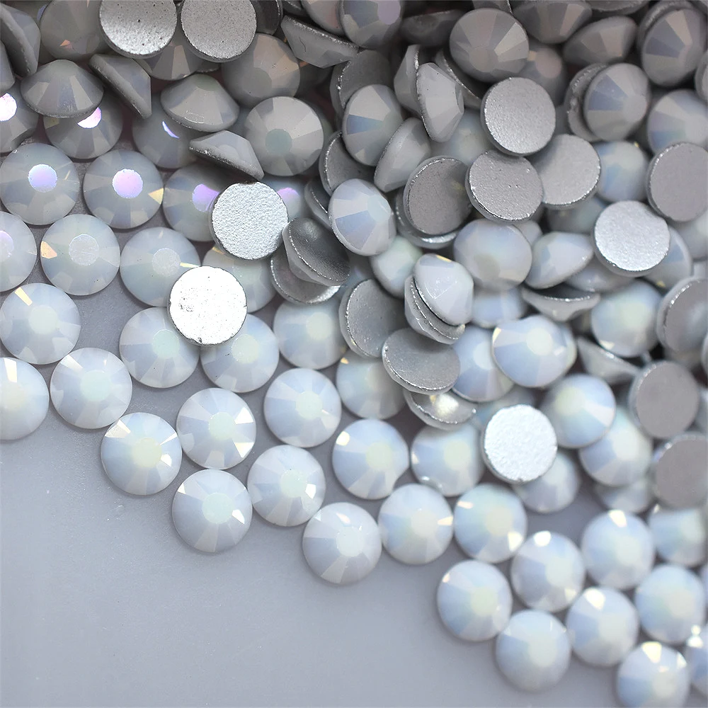 1440pcs SS6-30 Glass Moonlight White Crystal Flatback Non HotFix Rhinestones Stone Charm Nail Art Decorations Jewelry Christmas