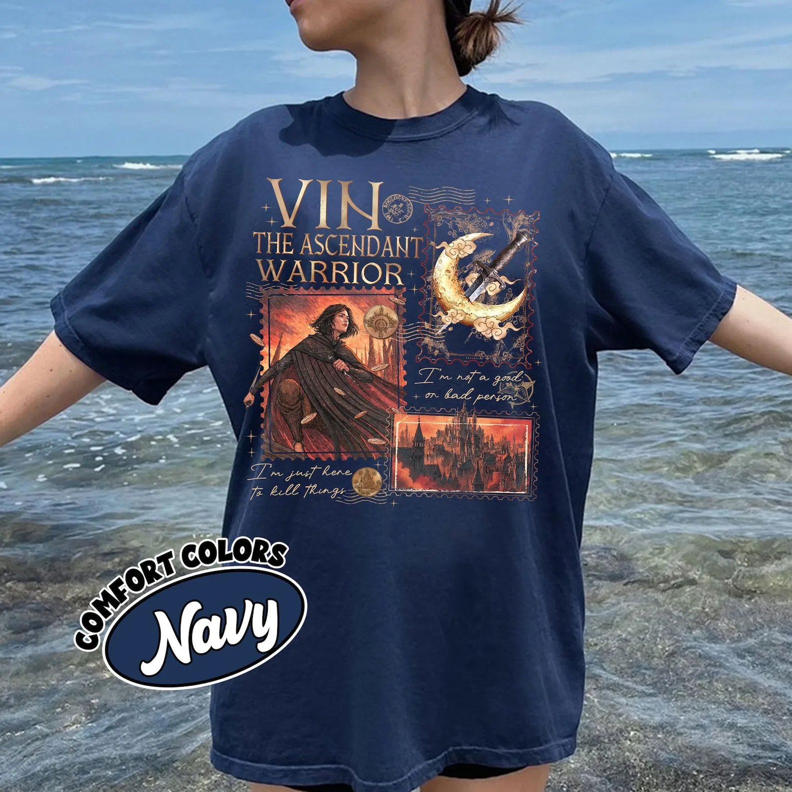 Mistborn Vin Bookish Shirtcotton, Vintage Luthadel City TShirt, Vin The Ascendant Warrior Shirts