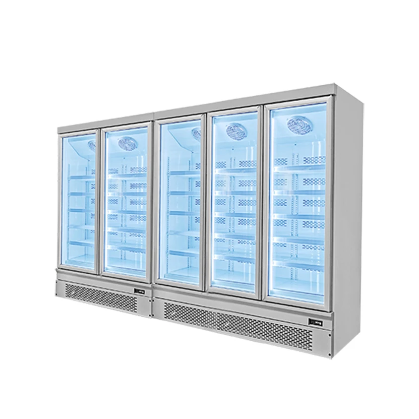 For Supermarket Upright Glass Door Refrigerator Stand Freezer For Display
