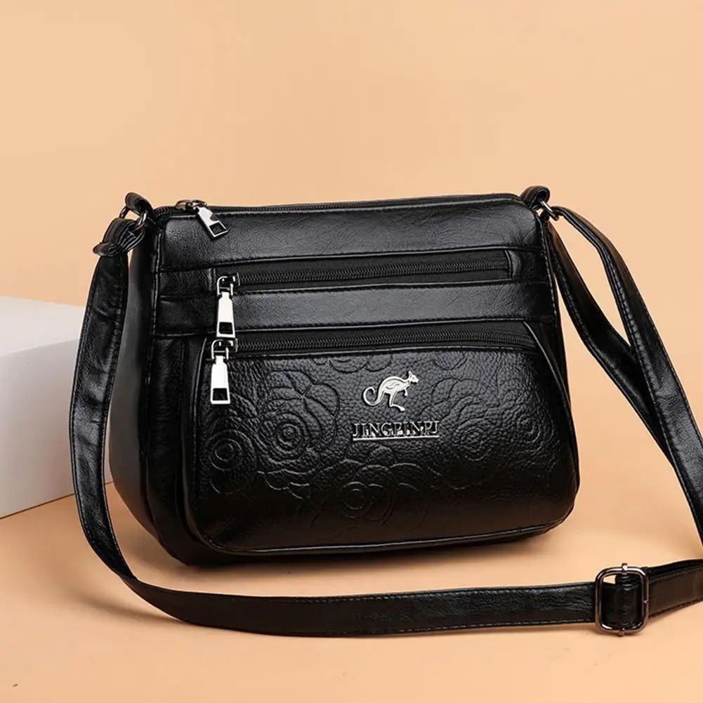 Women's Bag PU Multilayered Soft PU Leather Ladies Fashion Simple Single Shoulder Bags Mom's Bags Crossbody Bag