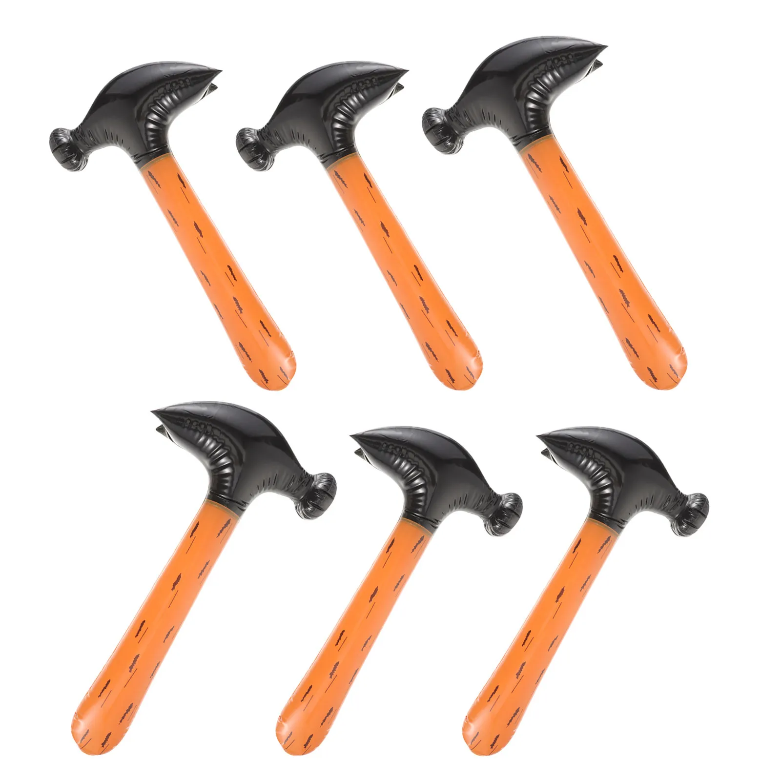 6Pcs Inflatable Wood Grain Hammer Pool Party Supplies Kids Blow Up Mallet Props Creative Play Cartoon Water Amusement