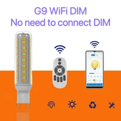 G9 7W 18W 220-240V Smart Infinite Dimming LED Bulb with No Strobe, Remote control Color Adjusting