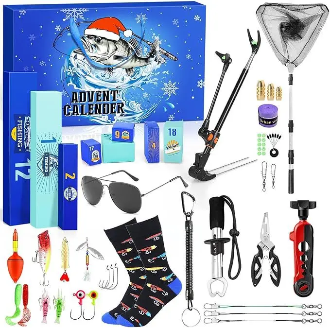 

Boy Fishing Advent Calendar DIY Fishing Tool Accessory Set, Christmas Countdown Blind Box