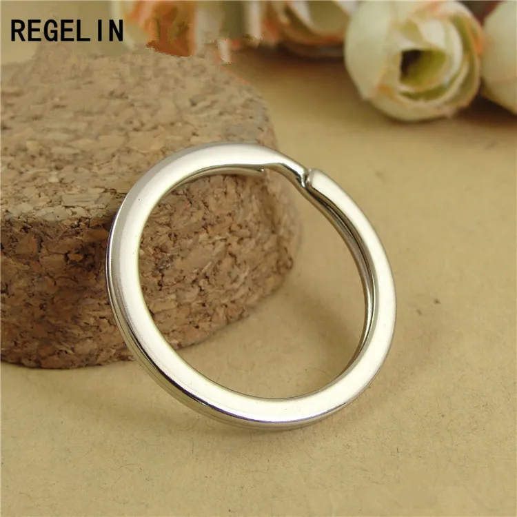 REGELIN Keychain Circle Keyring Findings Antique Bronze/ Rhodium 20pcs/lot Fit DIY Keychain Ring Circles Accessories