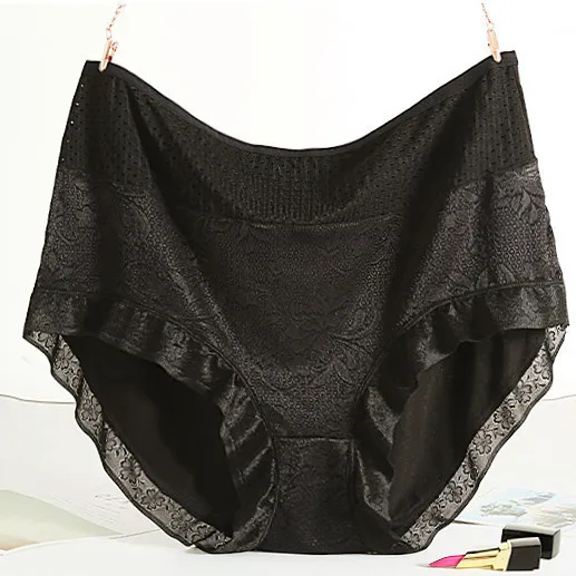 Women Super Plus Size Panties Underwear Pants High Rise Waist Night Sanitary Kawaii Lingerie Solid Breathable Briefs 150KG
