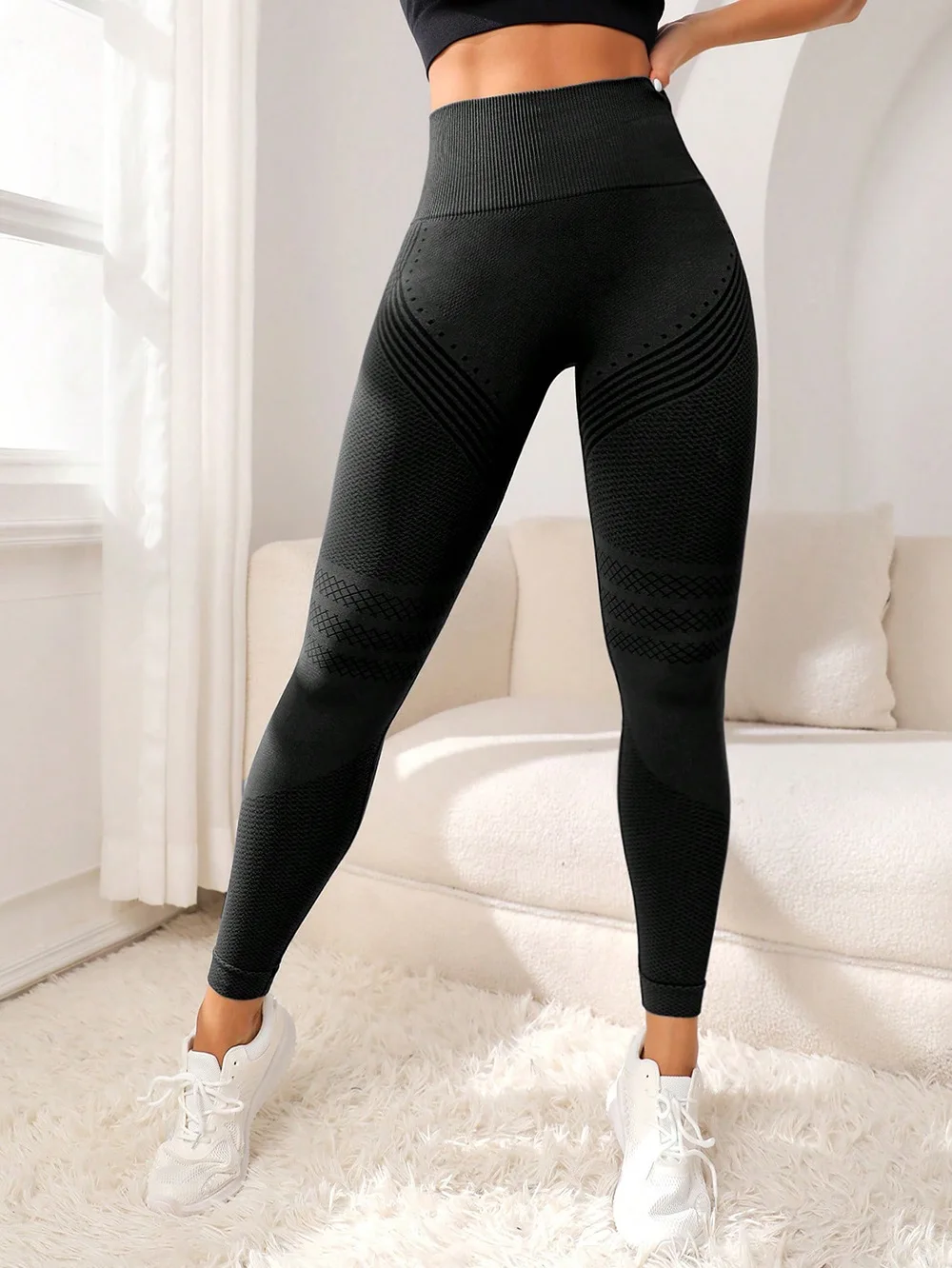 Pantalones deportivos con líneas sexis para mujer, pantalones ajustados deportivos para levantar glúteos, pantalones elásticos de cintura alta para Fitness, pantalones para correr y Yoga