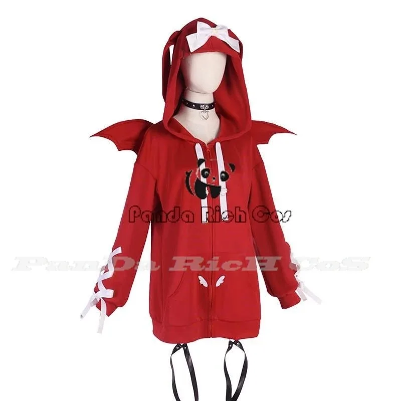 소녀 과다복용/이해력 결핍 스트리머 오버로드 Ame KAngel 후드티 카니발 여성 크리스마스 파티 의류 할로윈 코스프레 의상v;2,r'6