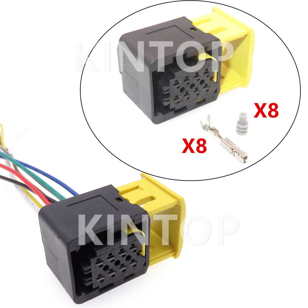 

1 Set 8 Pins Auto Waterproof Wire Connector AC Assembly With Wires 1-1418479-1 0-1418438-1 Car Replacement Socket Accessories