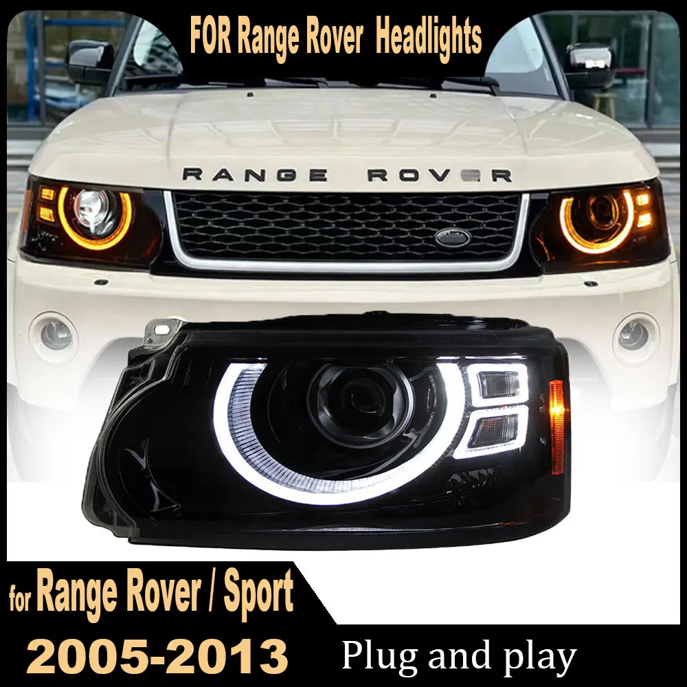 2PC Car Lights for Range Rover LED Headlight 2005 2006 2007-2013 Range Rover sport Head Lamp Drl Projector Lens Auto Accessories