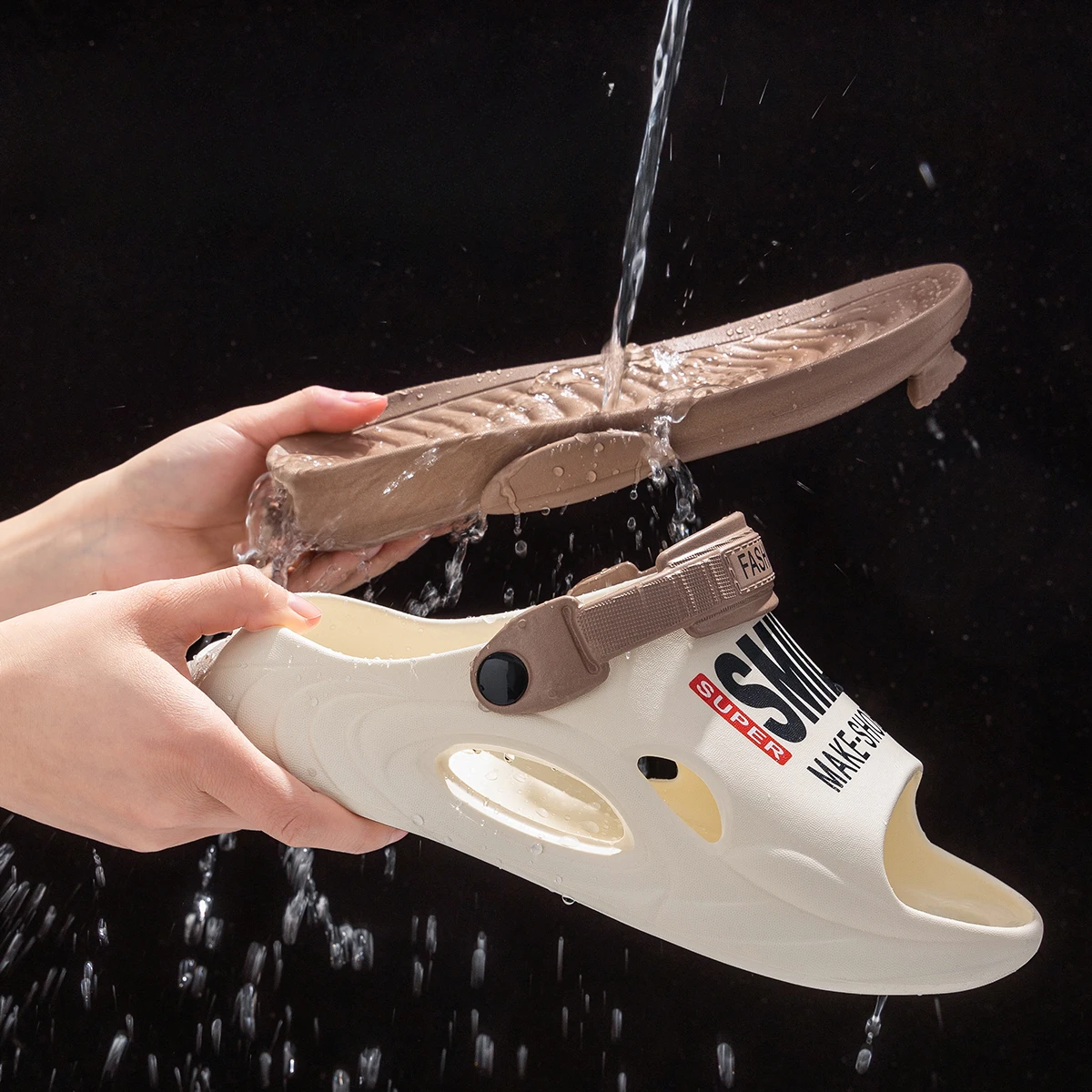 Outdoor-Hausschuhe für Damen und Herren, Sommer 2025, EVA, leichte Rutschen, Indoor-Freizeit-Strandschuhe, bequem, weiche Herren-Hausschuhe – Detail 3