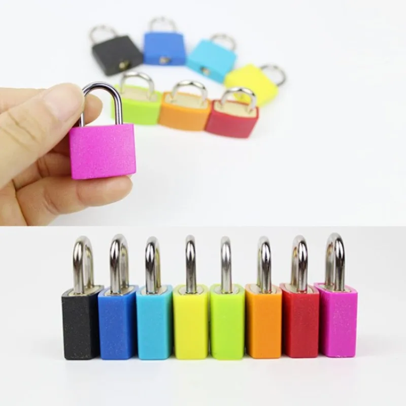 23mm Small Mini Strong Steel Suitcase Padlock Travel Diary Coloured Lock Luggage Anti-Theft Security Padlocks with 2 Keys