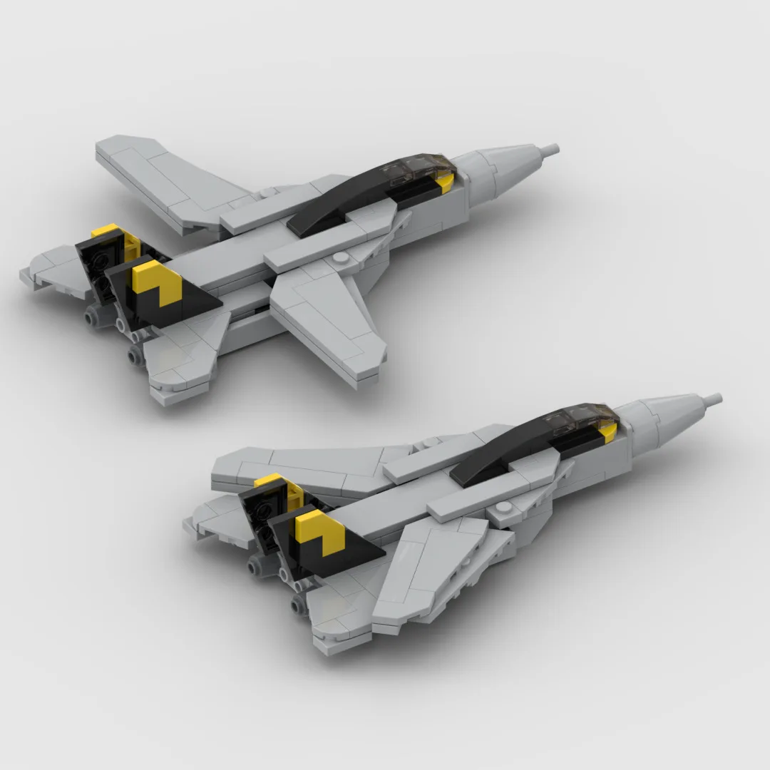 MOC Building Blocks Military Series F-14 Carrier-Based Fighter: Dual-Mode Transformable “Big Cat” Children's Assembly Toy