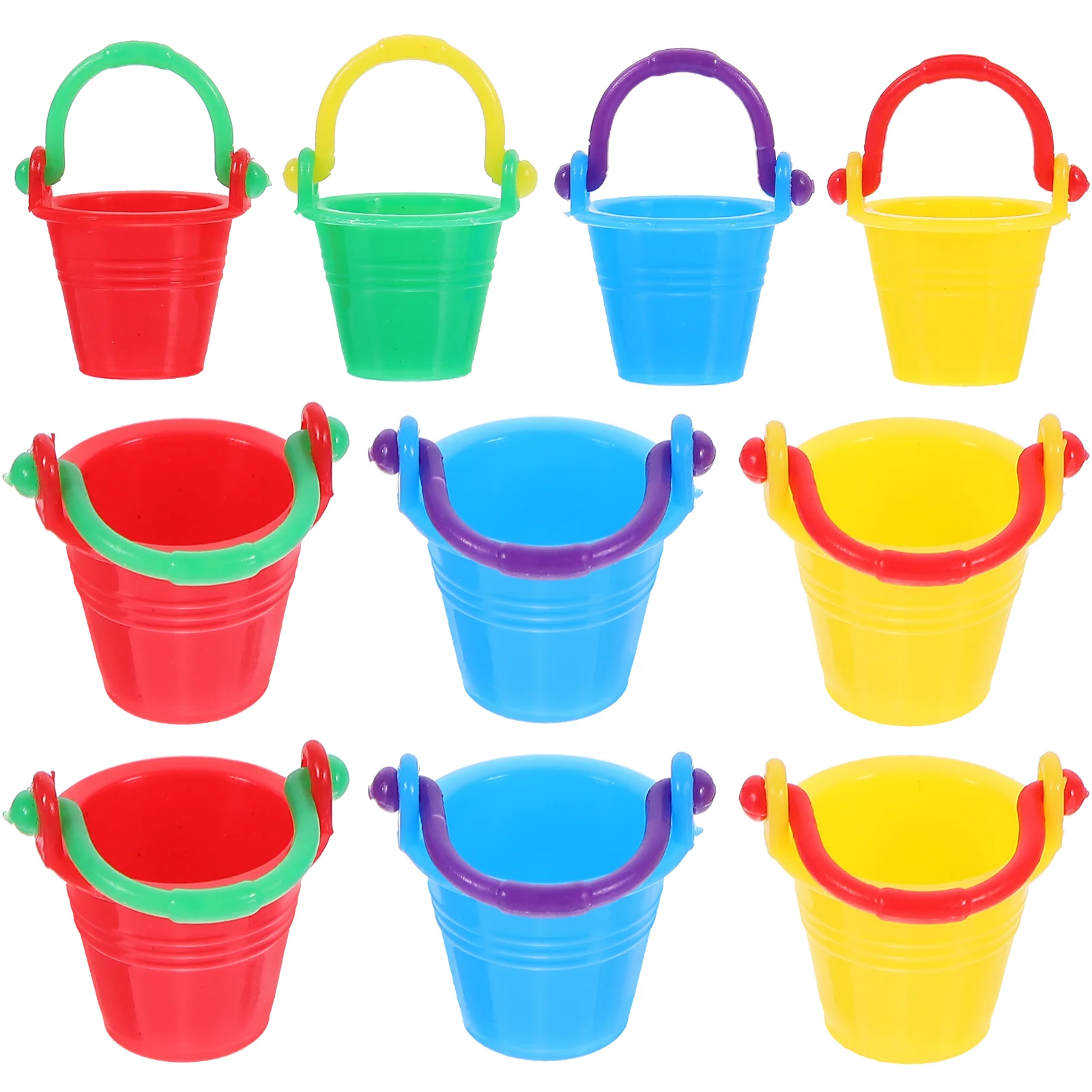 

10 Pcs House Bucket Models Kids Buckets Toys Plastic Mini Buckle Decor Scene Props