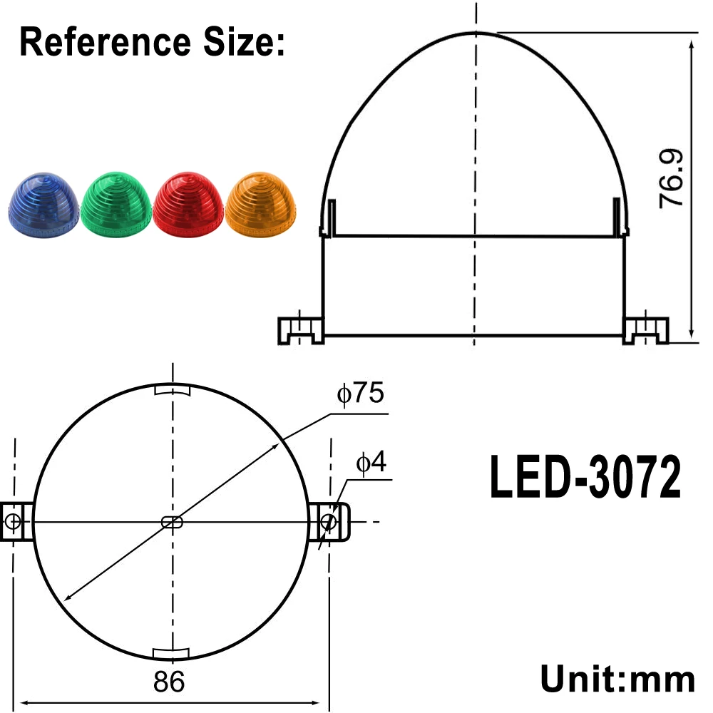 Klein Signaallampje Ac110 V 220V/Dc 12V 24V Led-3072 Led Knipperend Waarschuwingslampje Verkeerslicht Groen Rood Blauw Geel Geen Zoemer