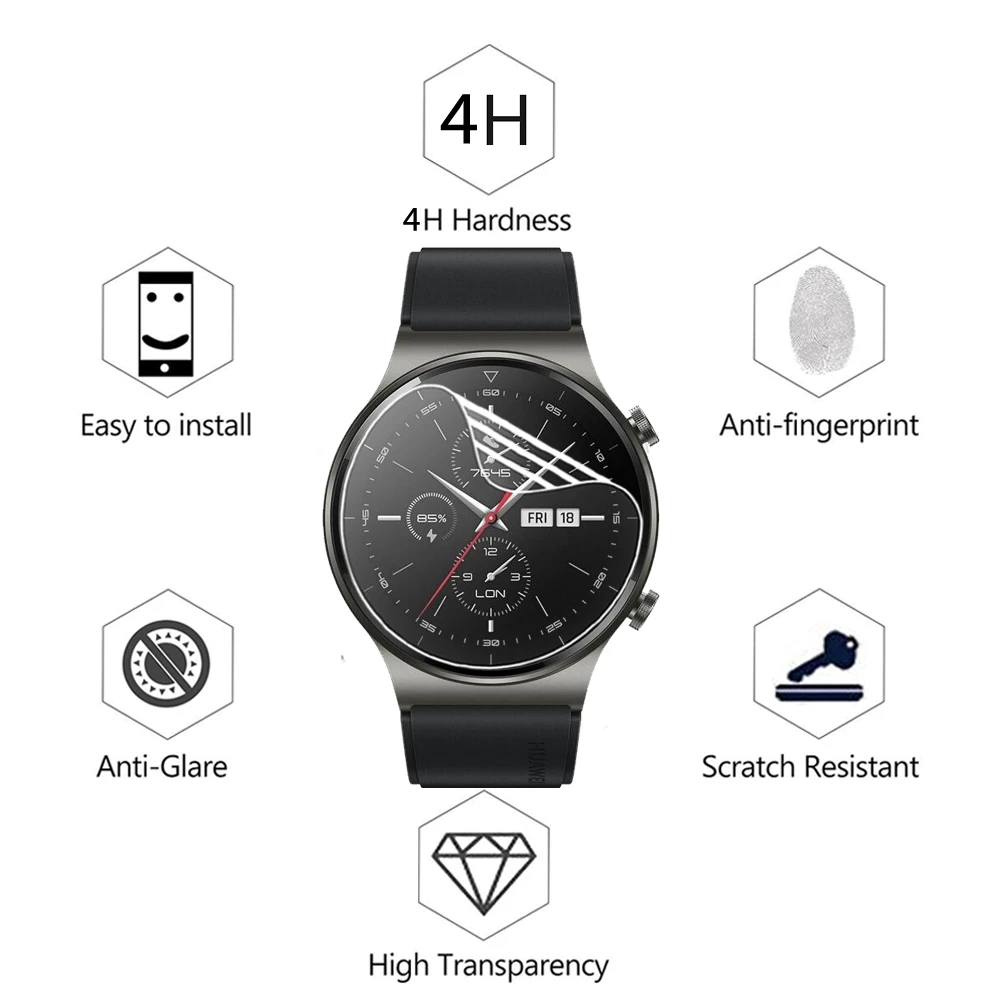 FIFATA-Película protectora de pantalla para reloj inteligente Huawei, película de vidrio transparente protectora contra arañazos, 3D, HD, GT 2 Pro, 2 uds.