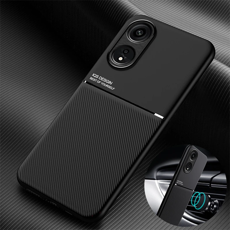 For Reno 8T 5G Case Luxury Leather Texure Magnetic Plate Holder Protect Phone Case For OPPO Reno 8T Reno8 T Reno8T 4G Back Cover