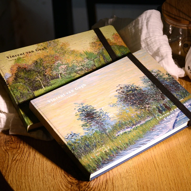 빈티지 스트랩 A5 드로잉 노트 두꺼운 바인딩 하드 커버 스케치북 빈 프리미엄 스케치북 학교 사무용품