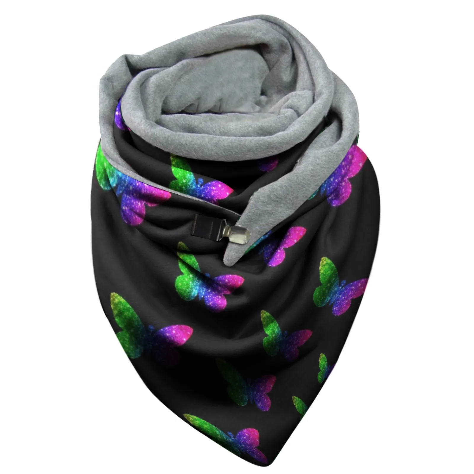 Winter Wrap Print Women Scarves Casual Soft Fashion Button Shawls Paisley Warm Scarf Muffler Hat Silk Head Warm Weather Scarf