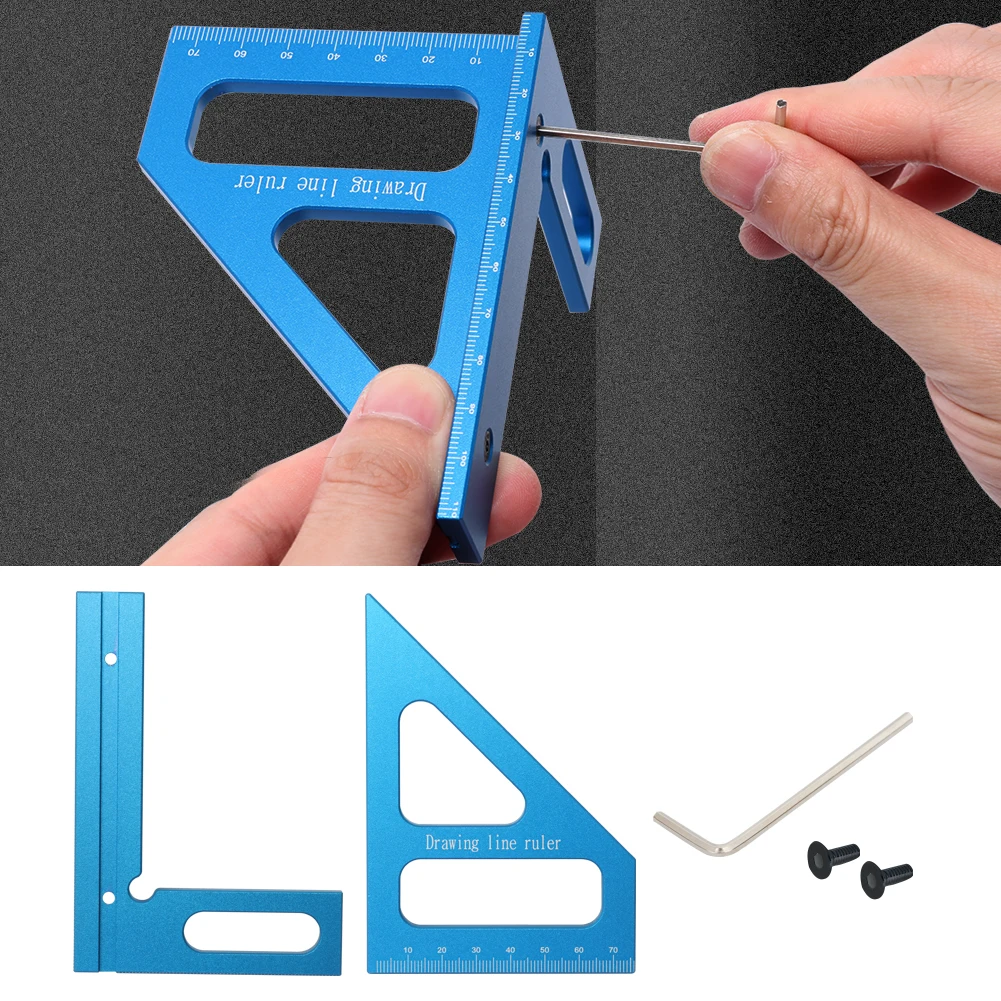 Imagem -05 - Carpintaria Praça Transferidor de Liga de Alumínio Miter Triângulo Régua Layout de Alta Precisão Ferramenta de Medição para Engenheiro Carpent