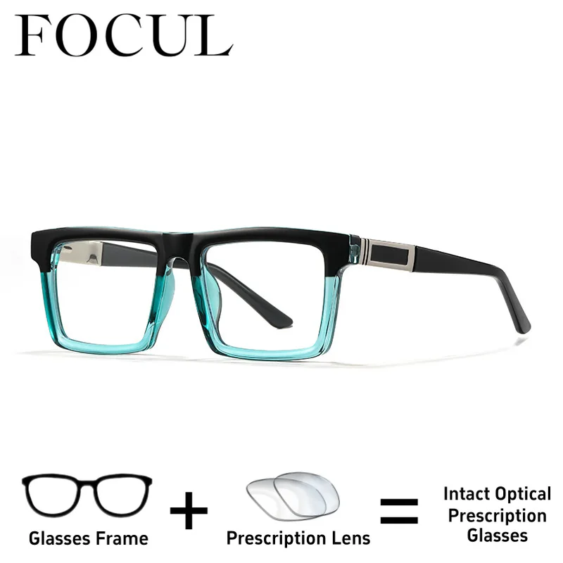 

FOCUL Trendy TR90 Anti Blue Light Progressive Men Eyeglasses Personalized Customized Prescription Optical Photochromic Glasses