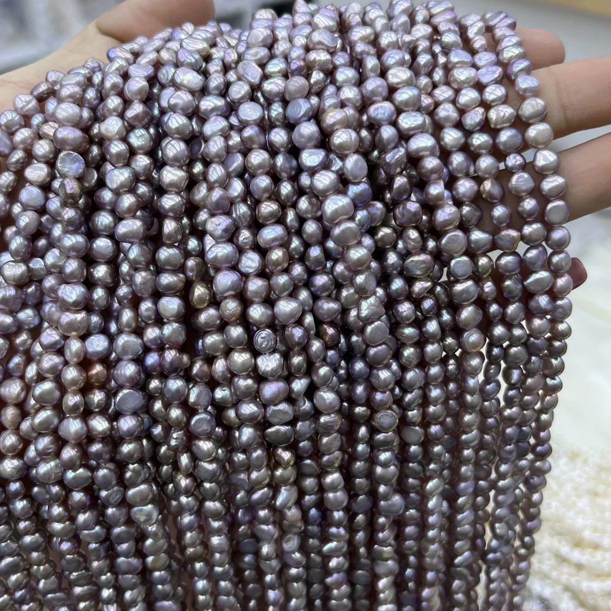 

Natural Freshwater Pearl 4-5mm AA Fine Irregular Orange White Purple Bead Jewelry Make DIY Necklace Bracelet Accessories Wedding