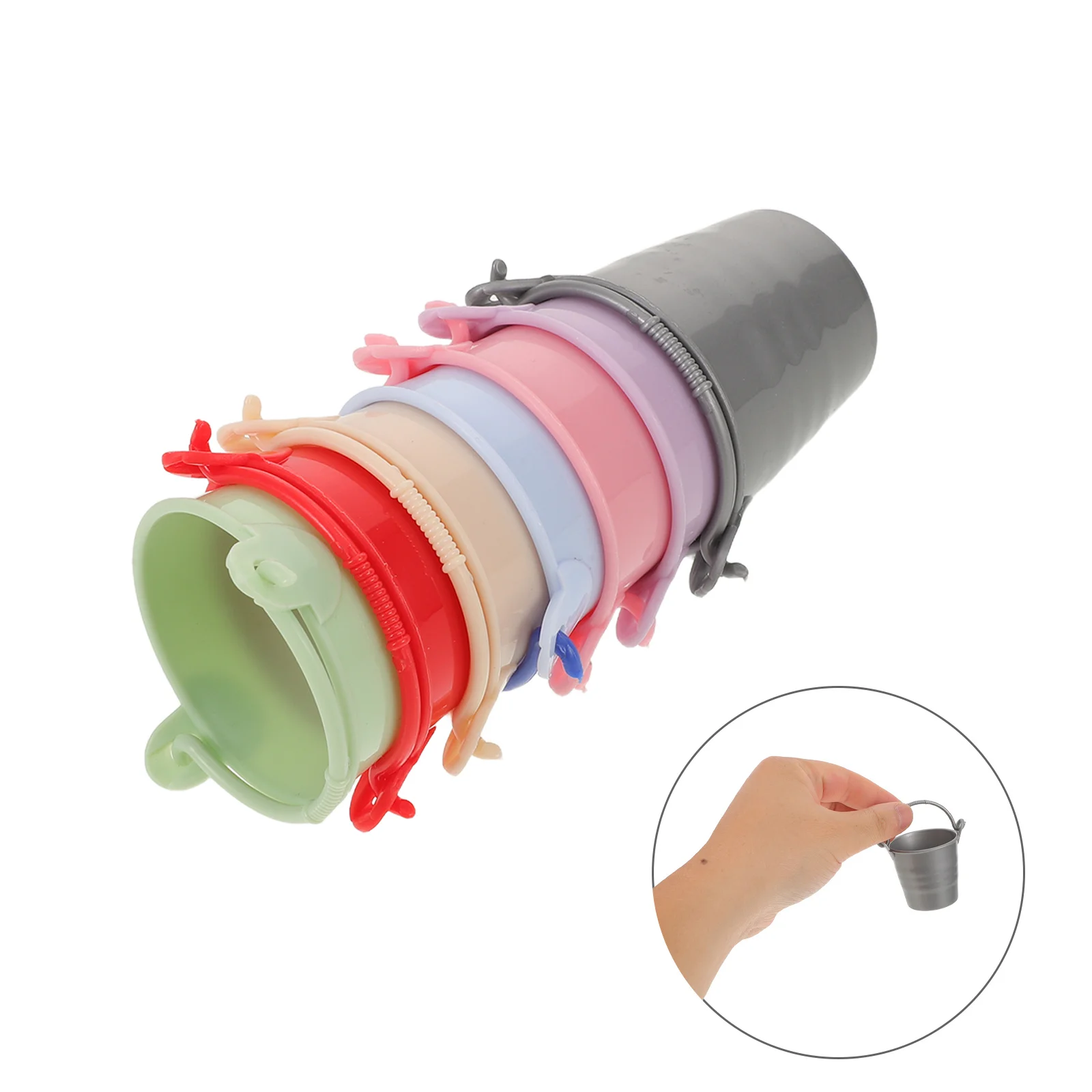 

35Pcs Mini Water Bucket Set Realistic Design Plastic Pails for Dollhouse Pretend Kids Imagination Development