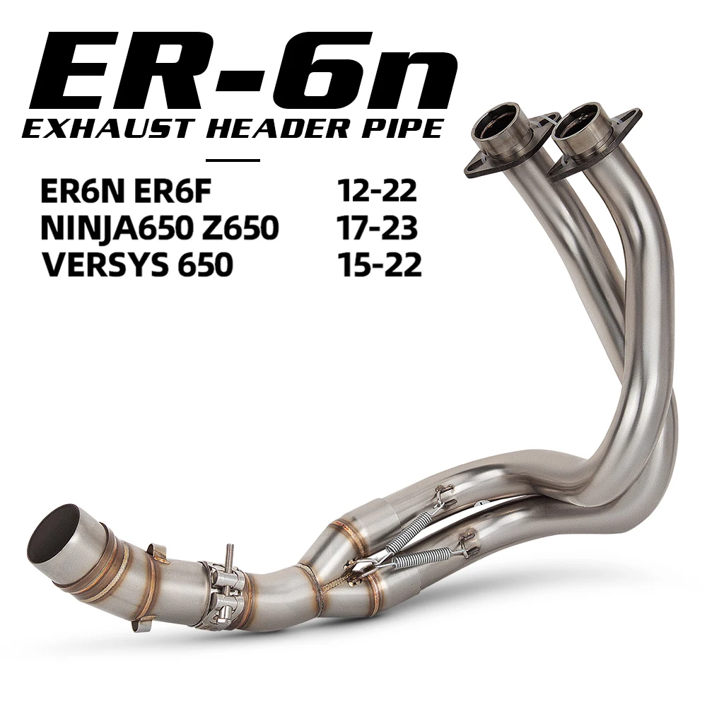

Motorcycle Exhaust Front Pipe For Kawasaki ER6N ER6F 12-22 Ninja650 Z650 17-23 Versys 650 15-22 Stainless Escape Header Tube