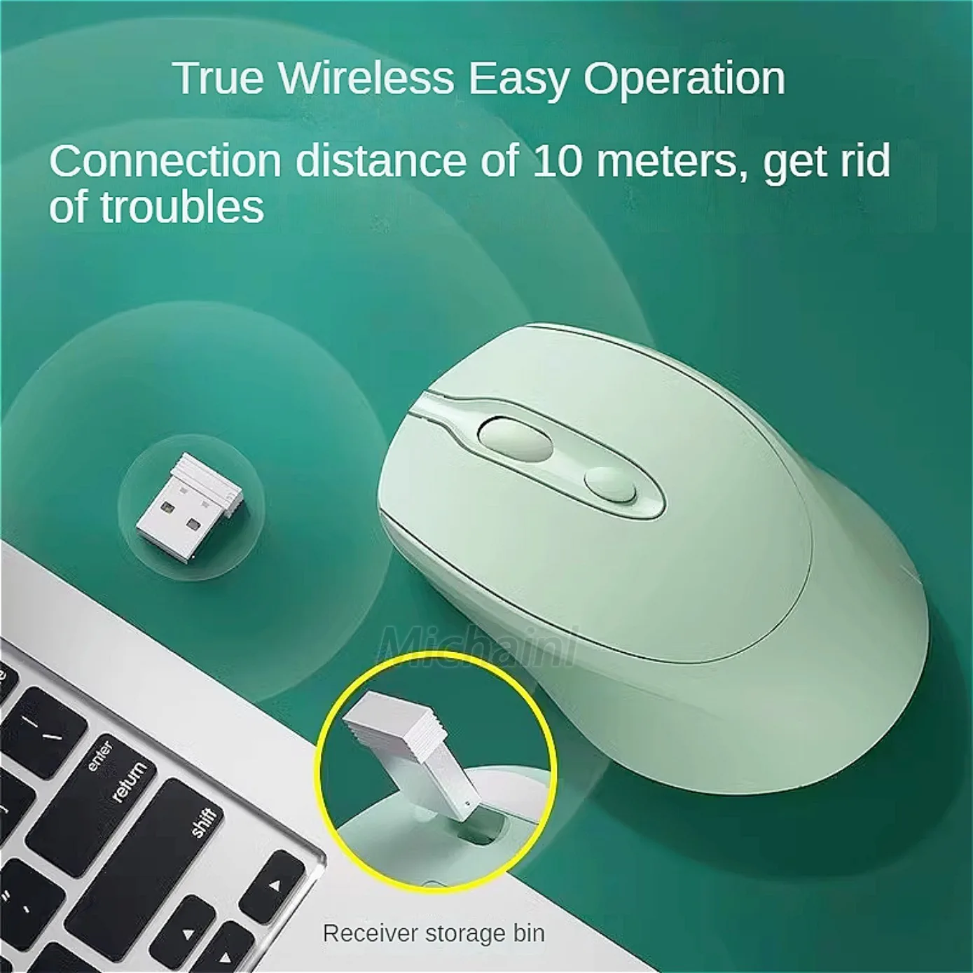 Ergonomic Wireless Bluetooth Mouse 1600DPI Mouse for Xiaomi MacBook Tablet Computer Laptop 2.4GHz USB PC Setup Accessories