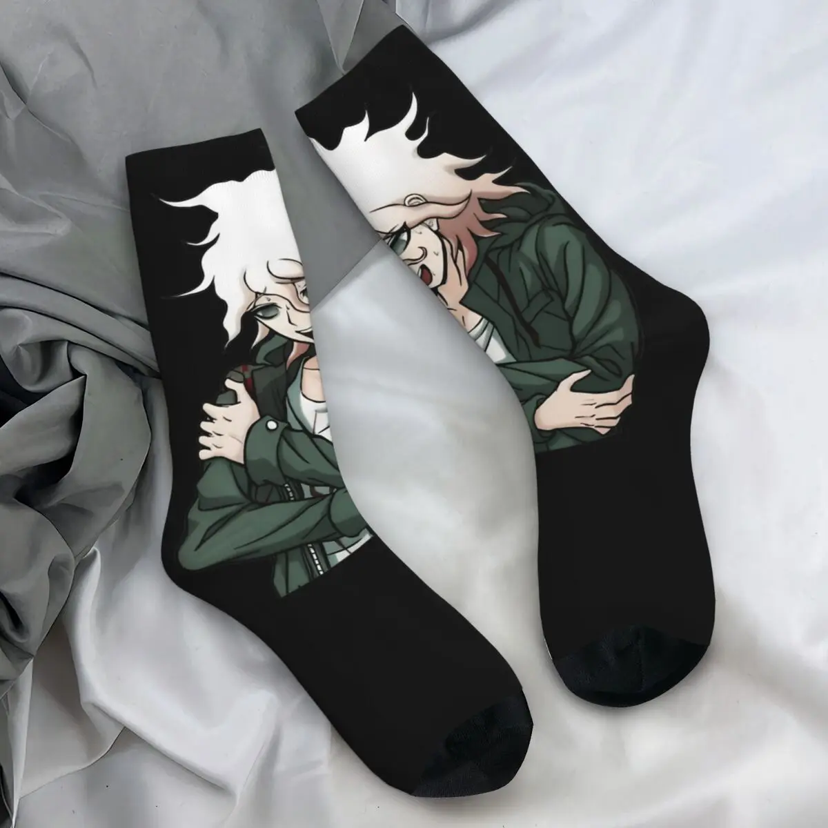 Nagito Komaeda Voice Socks Danganronpa Makoto Gothic Stockings Autumn Non Skid Adults Men Socks Soft Printed Cycling Socks