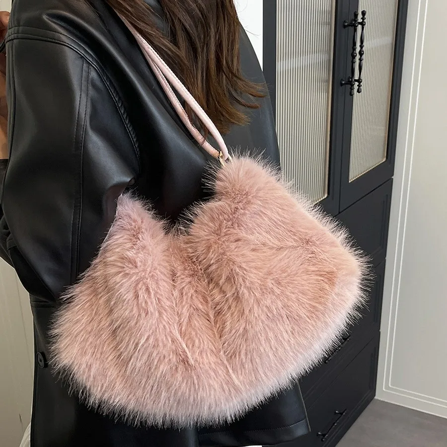 

Women's Autumn Winter New Plush Bag - Cute Fresh Style, Soft Fuzzy Texture, Versatile Shoulder & Crossbody Bag