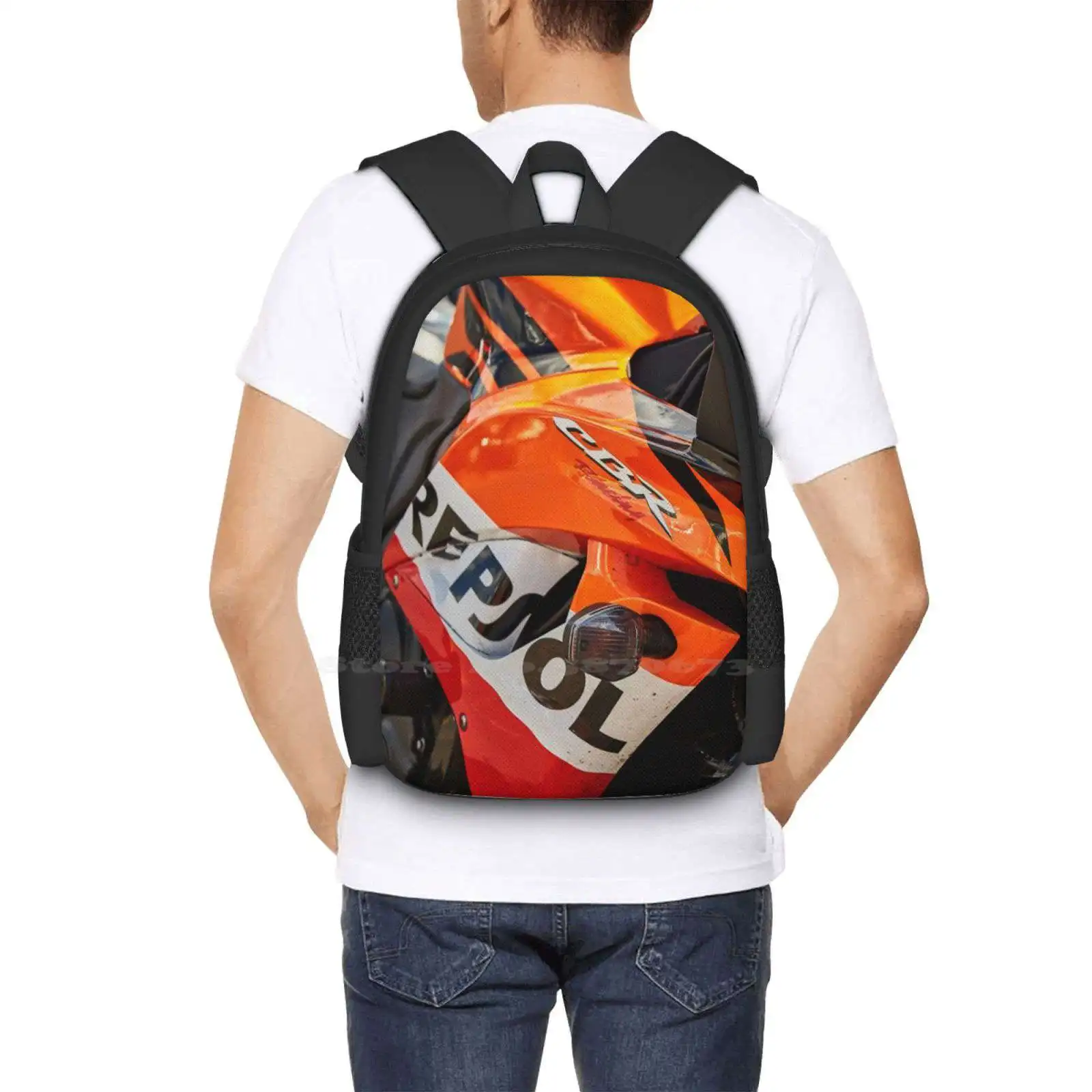 Repsol New Arrivals Unisex Bags Student Bag Backpack Repsol Motorcycle Extreme Sport Racing