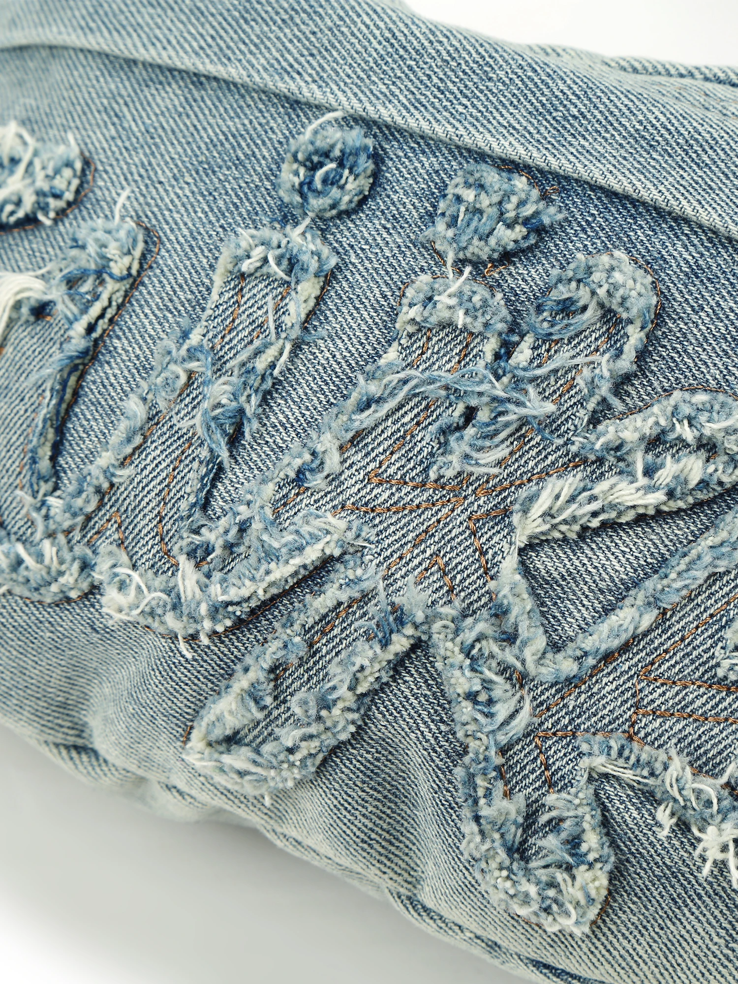 

Guuka Retro Distred Denim oulder Crossbody Bag Embroidered Logo ex Casual Sle Medium Size Fabric Wallet